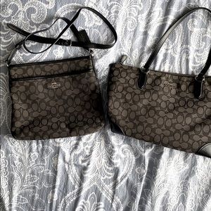 Coach set Zip Top Tote and crossbody matching bag